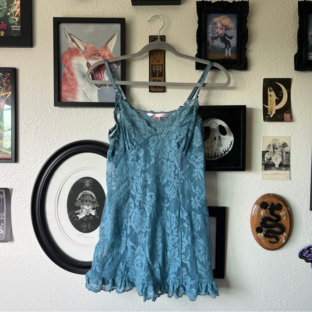 vintage y2k victoria’s secret lace slip dress
